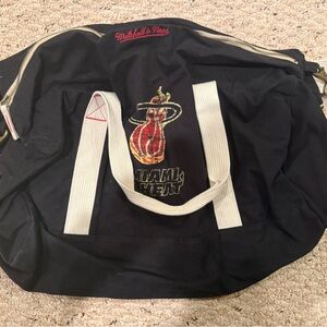 Mitchell & Ness Miami Heat Black and White Sports Bag